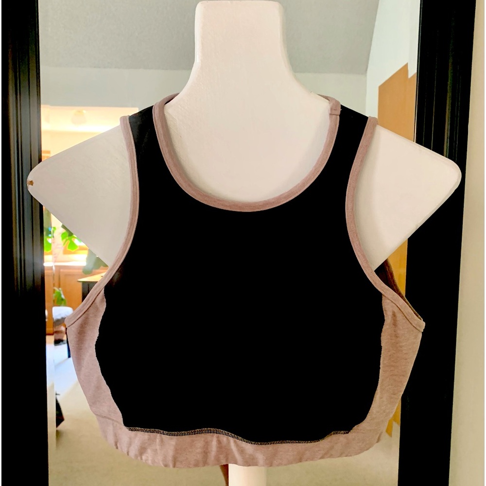 Beyond Yoga Black and Taupe Sports Bra